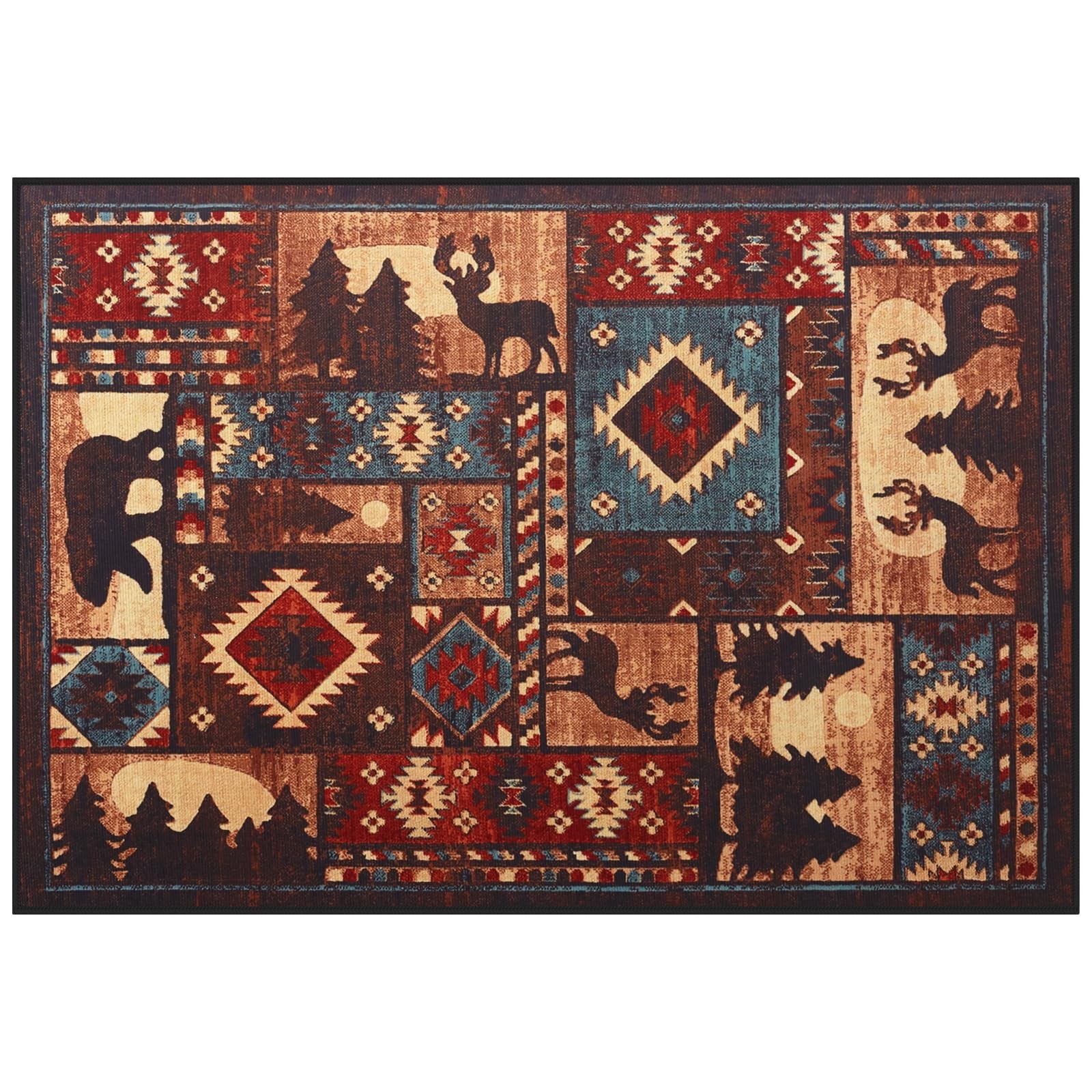 Fireplace Hearth Rug, 24 x 36in Soft Non Slip Protector Mat, Ultra-Thin Vinta…