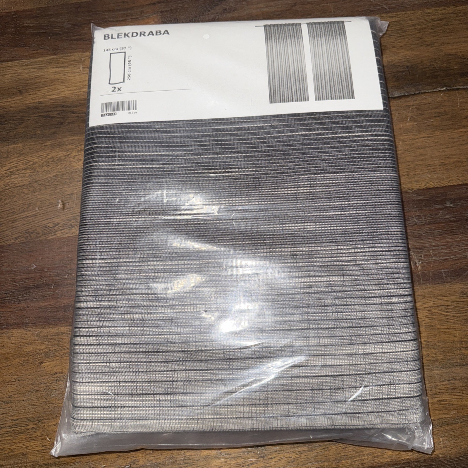 Ikea BLEKDRABA Curtains 57×98 ” 1 pair, gradient beige gray 704.502.64 – NEW