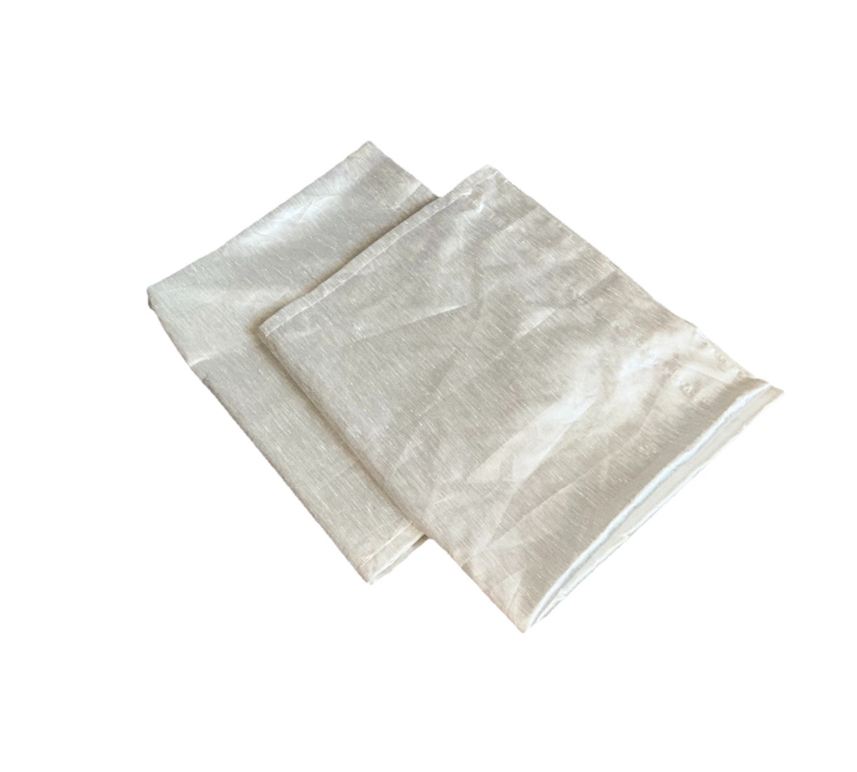2 Faux Silk Ivory Off White Curtains Panels Drapes Lined Rod Pocket Long Pair