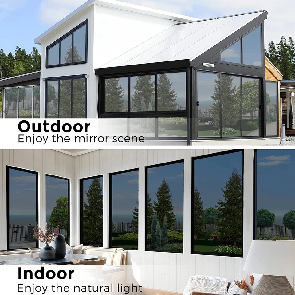 One Way Mirror Tint Window Film Privacy Protect UV Reflective Sun Block for Home