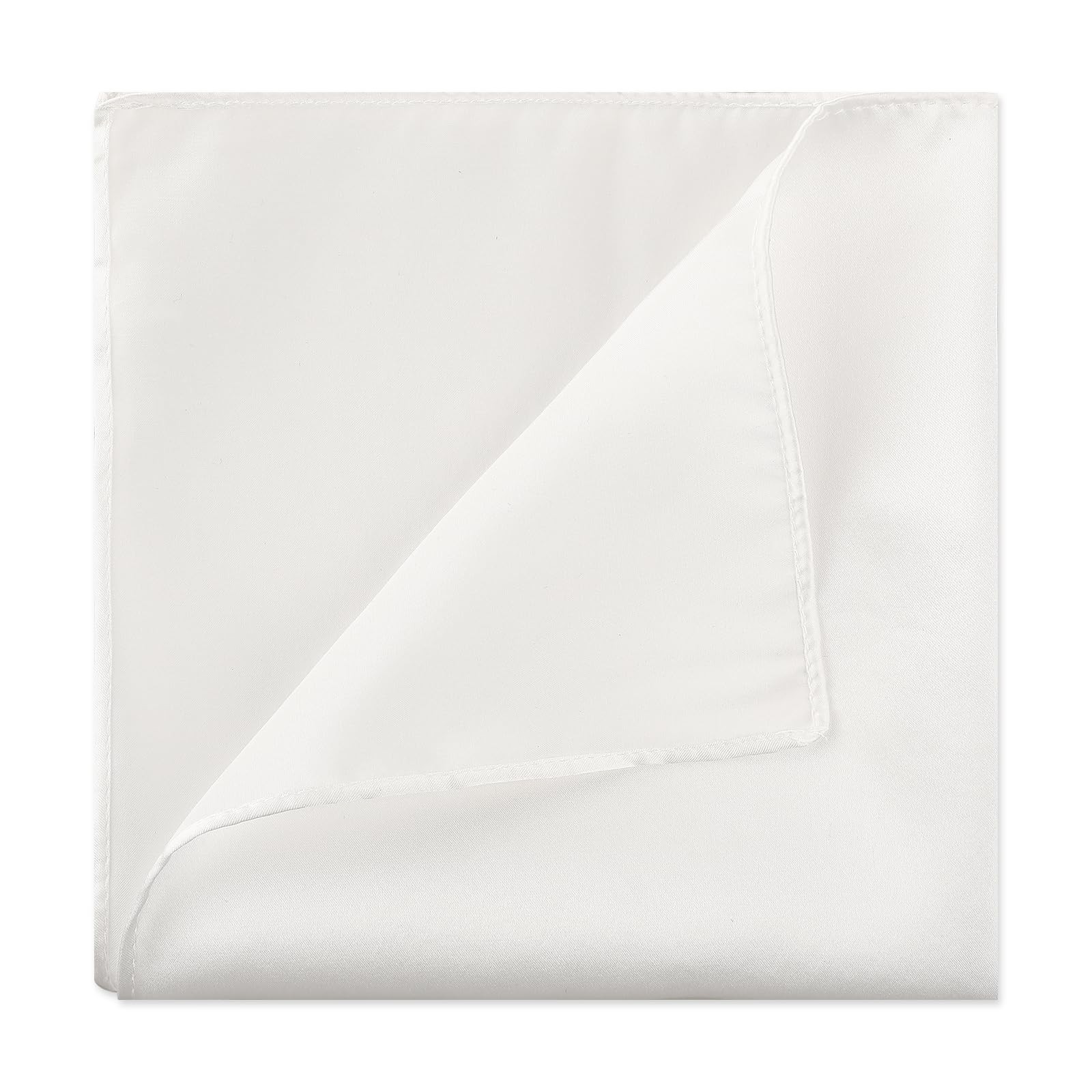 2Pcs Men’s Handkerchiefs Selected Soft Solid 6.69 × 1.2 × 0.4 inches, White