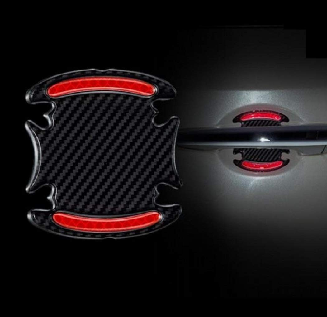 Carbon Fiber Inner Door Handle Scratch Protector Reflective Warning Marker Tr…