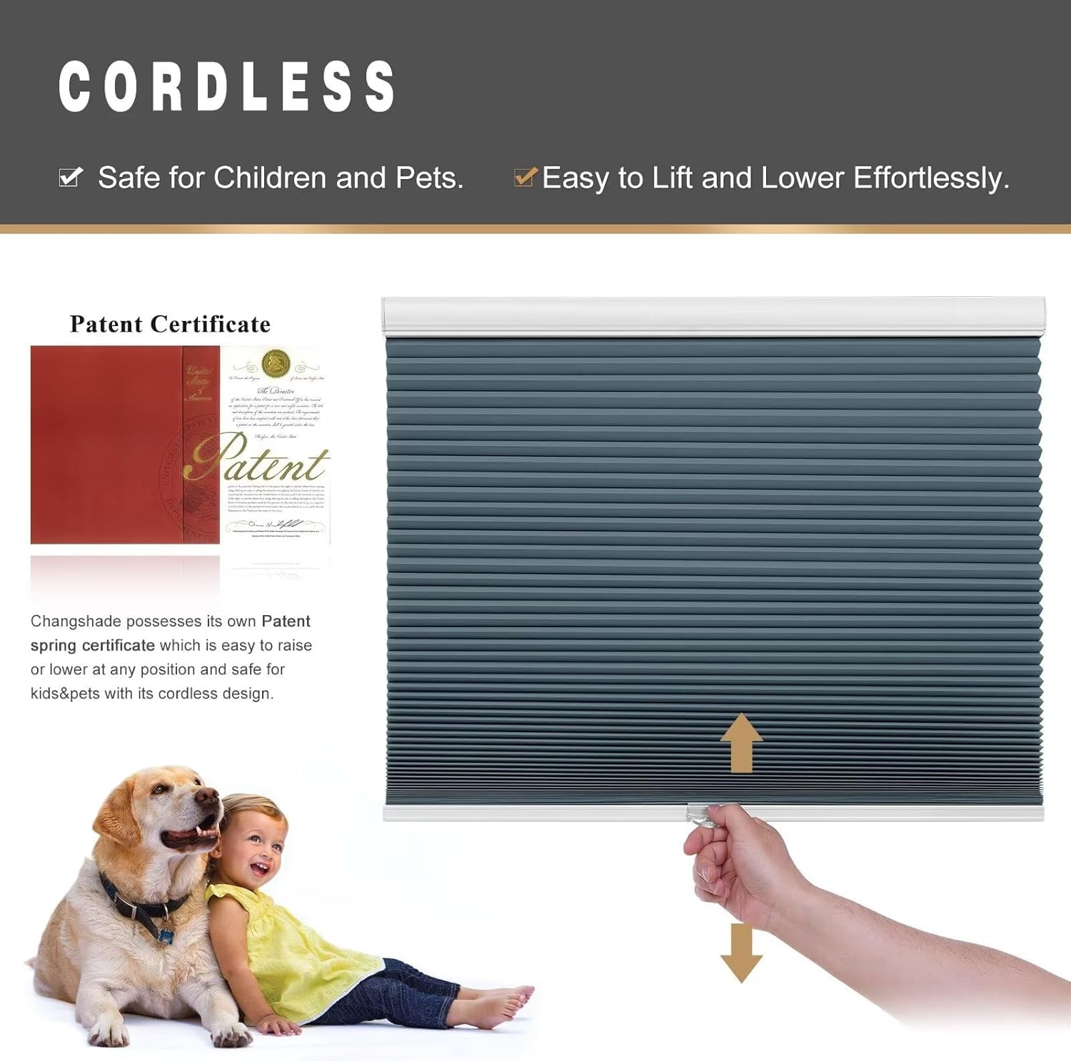 Changshade CUSTOM CUT Blackout Honeycomb Window Shades Cellular Shades – Cordles
