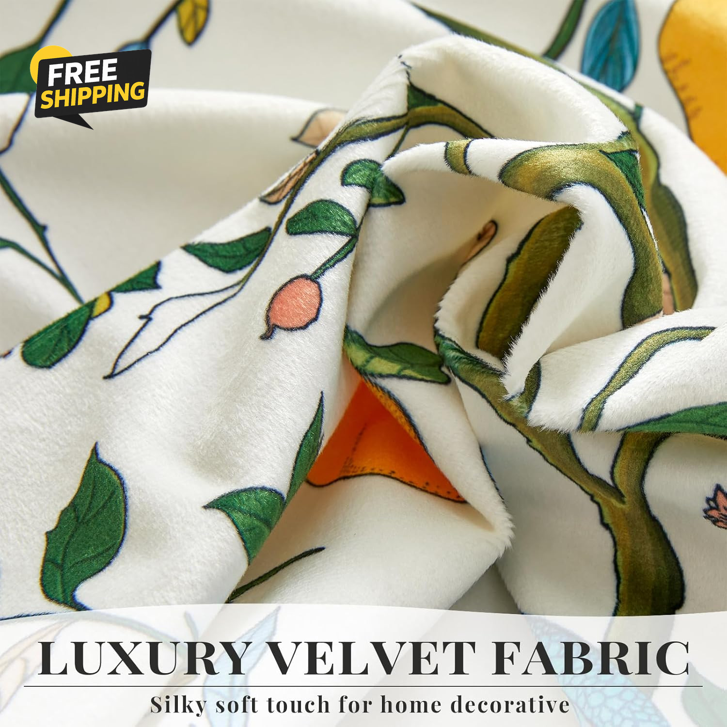 White Luxury Velvet Floral Curtains 84 Inches for Living Room,Vintage Victorian