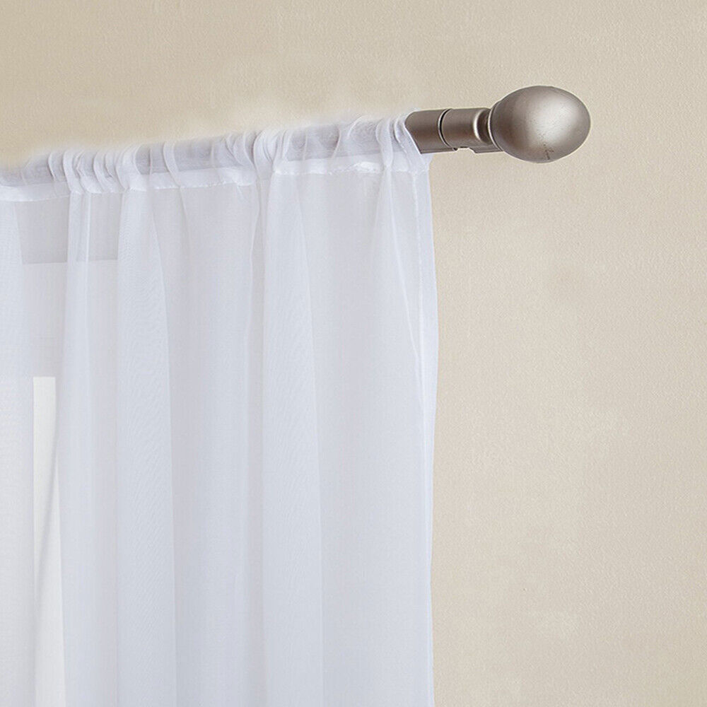 Floral Embroidered Sheer Curtain Elegant Tulle Curtain Voile Window Drape 1Piece