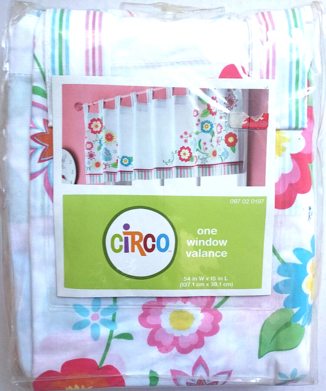 Circo Window Valance White Floral & Stripe 54 in W x 15 in L – Target Exclusive