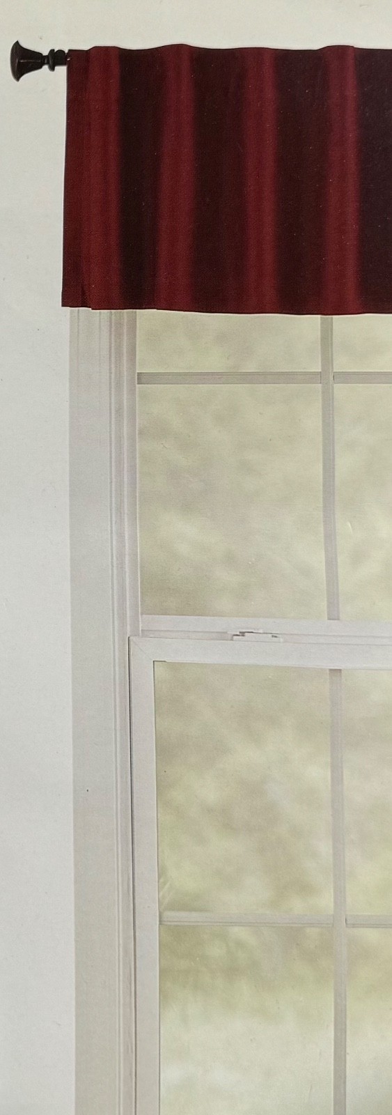Style Selections Bernard Red Back Tab Valance Minimalist 60″ x 15″