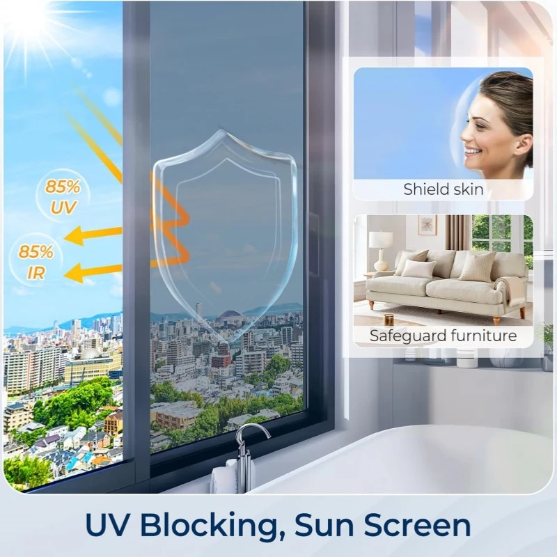 Window Film Mirror Effect One Way Vision Privacy Protection Anti-Uv Rejection Bu