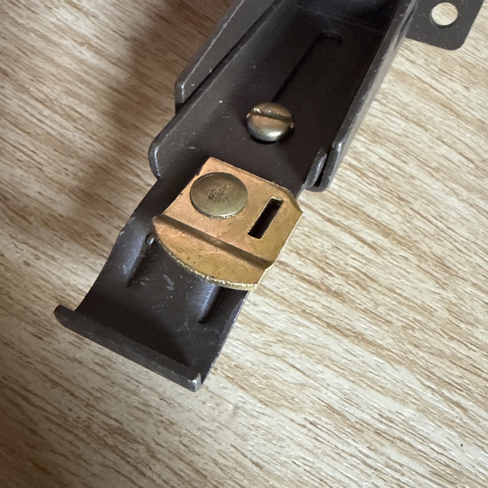 2 Brown Adjustable 3/4″ Curtain Rod Brackets Hardware No Screws Gold Plate