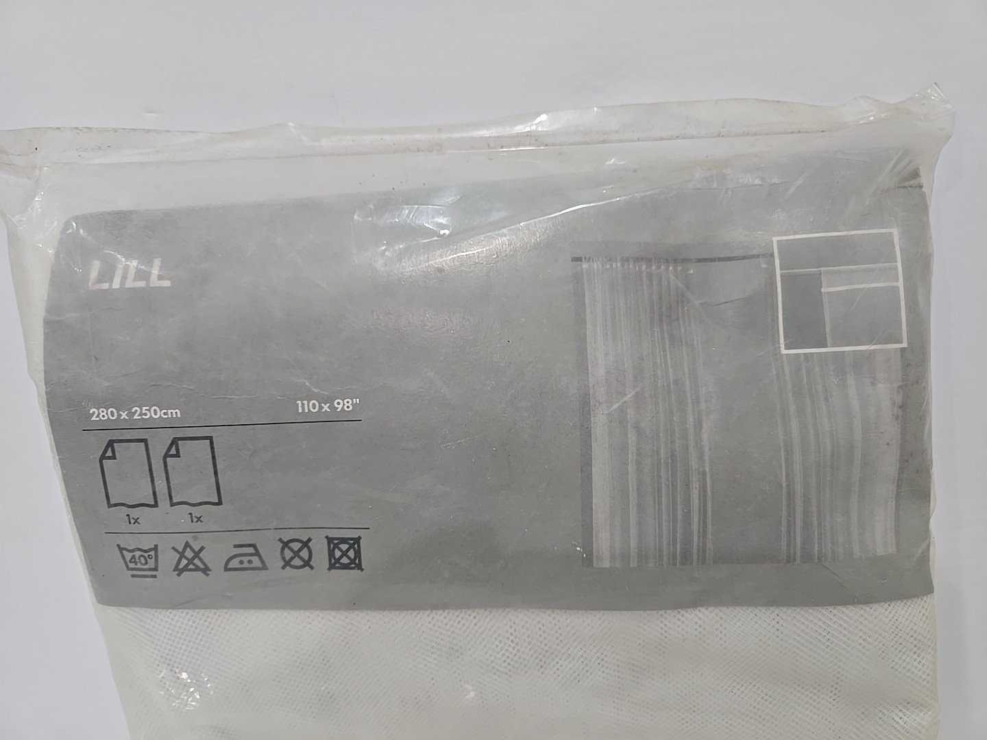 New IKEA LILL Curtains Lace Net White 1 Pair Panels 110×98″ Canopy Room Divider