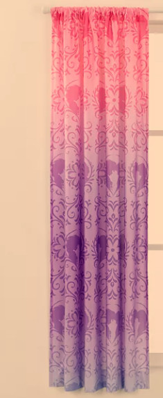 Disney Frozen One Curtain Window Panel Pink Top Fading Purple 42” x 63”
