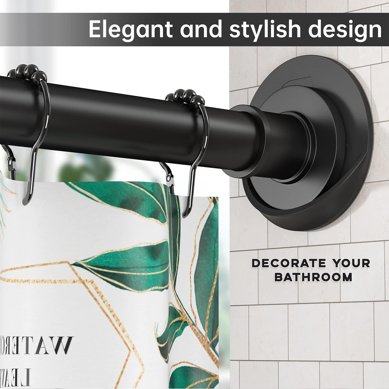 BRIOFOX Shower Curtain Rod Holder 3M 3.25 inches x inches, Black
