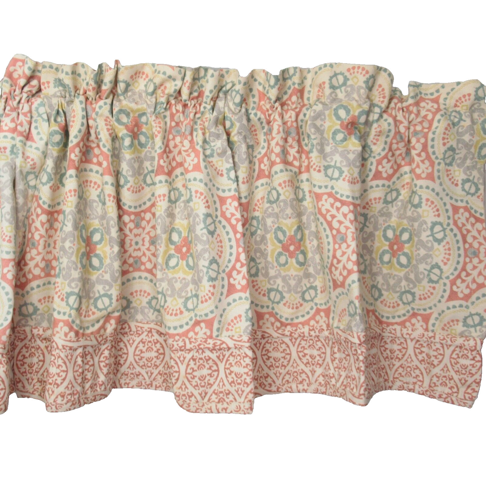 Waverly Home Classics 2 Valances Astrid Coral Red 52 X 20 Rod Pocket Layered