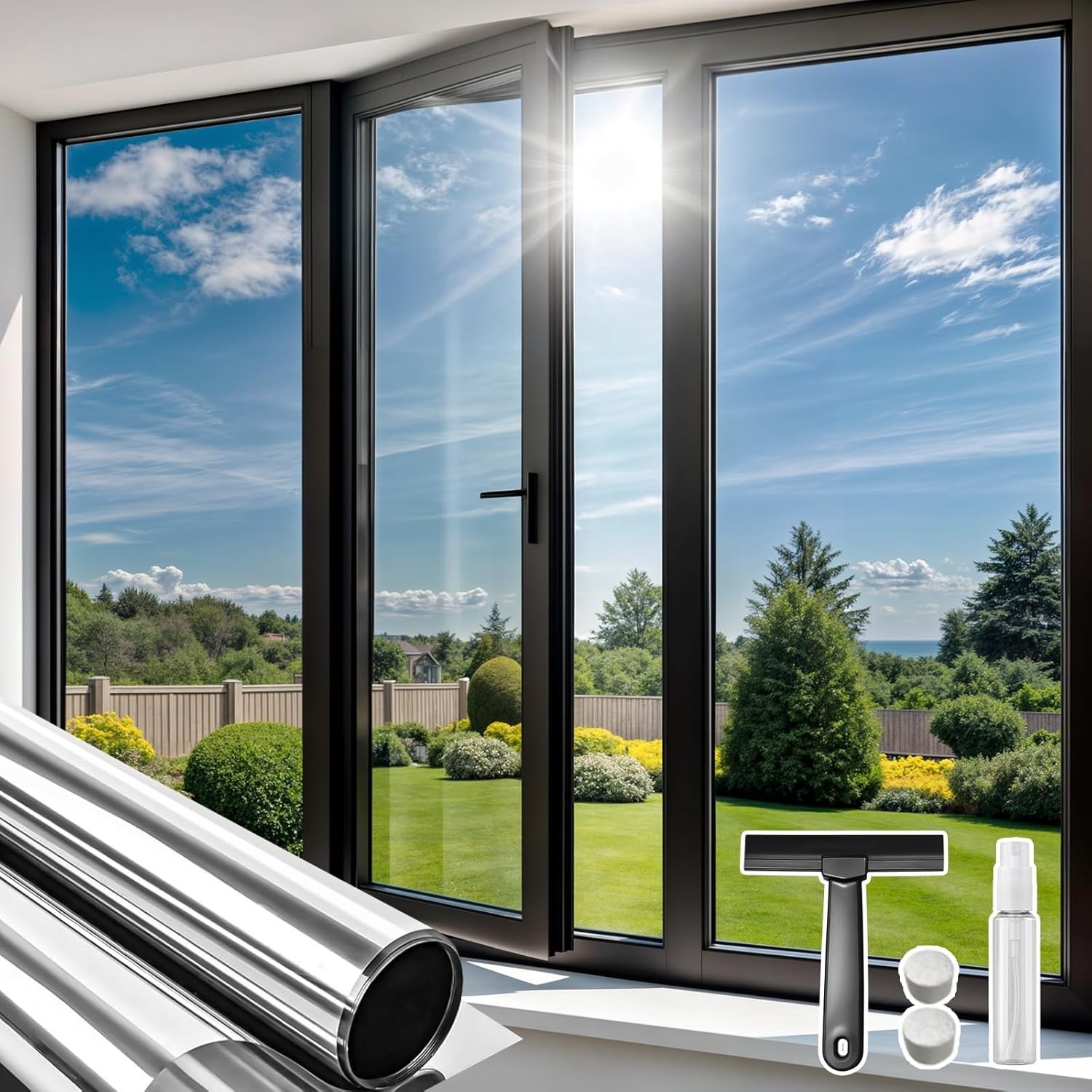 Static Cling Reflective Window Film – Daytime Privacy & UV Protection (30x200cm)
