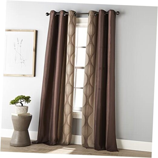 Stratford Park Kath Light Filtering Grommet 37″W x 84″L (Pack of 2) Brown-2