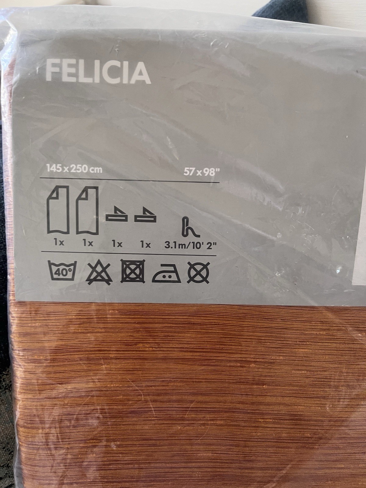 🌷2 IKEA FELICIA SHINY COPPER UNLINED DRAPERY PANELS 56X115 NIP (4 Available)