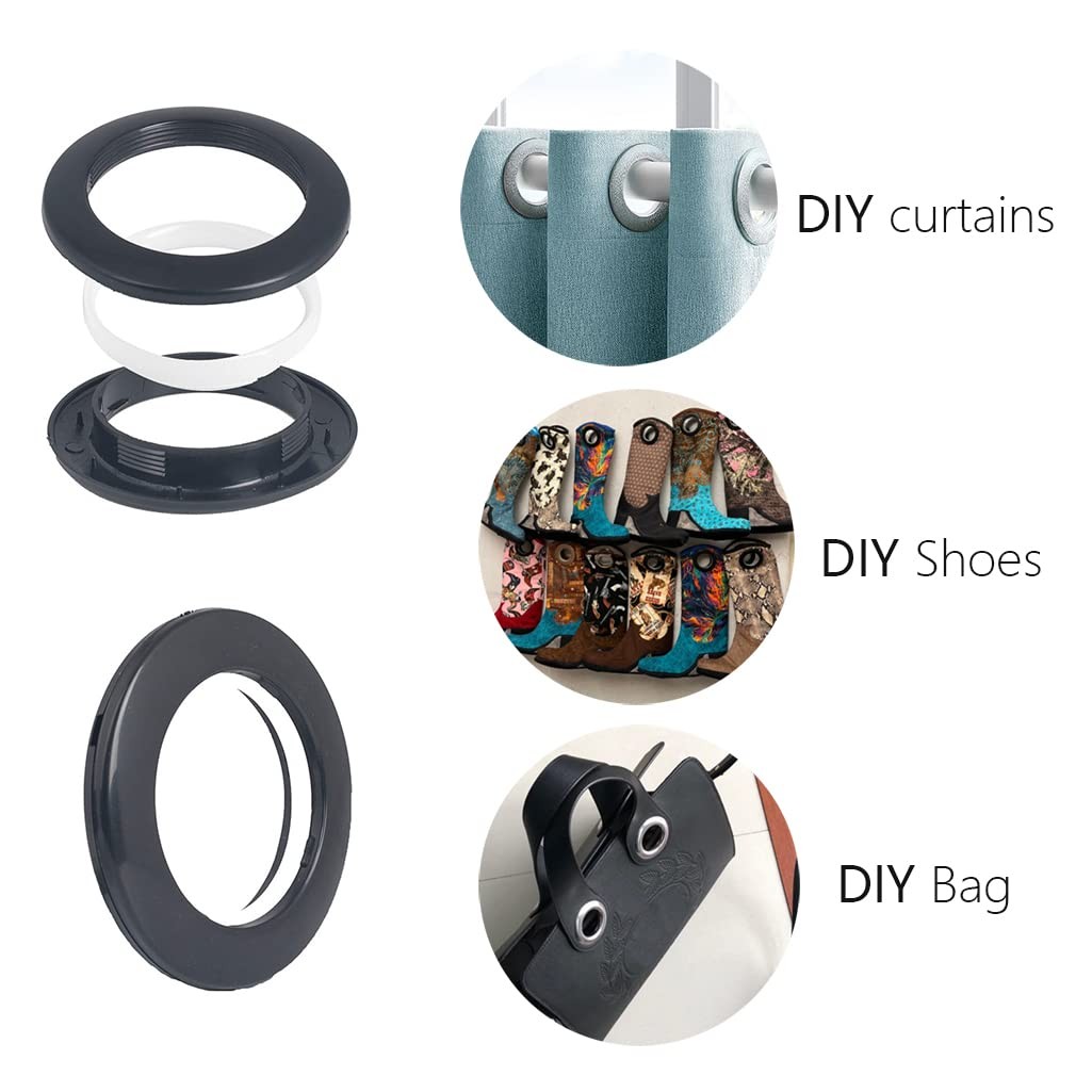Curtain Grommets 42 Pack Inner Diameter 1-9/16″ (40mm) Plastic – Low Noise