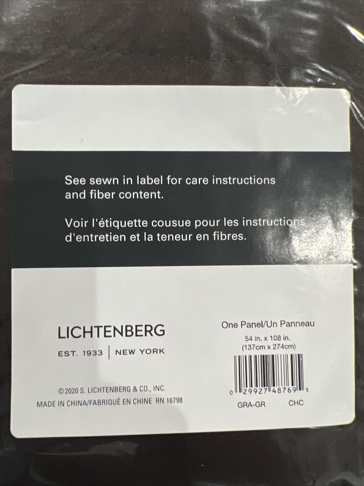 Lichtenberg Energy Efficient Rod Pocket One Panel 54″x108” Chocolate Brown D1