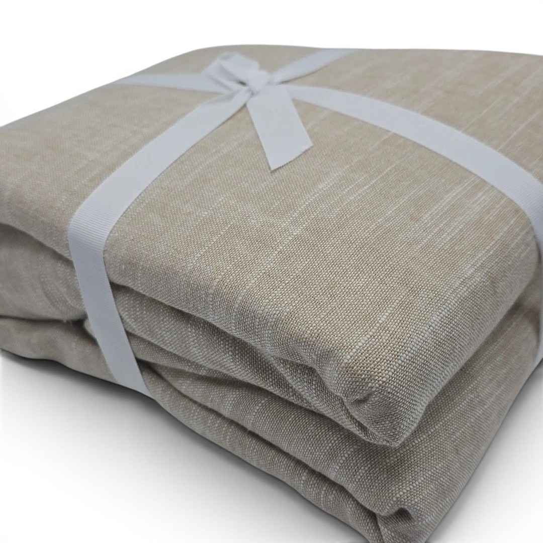 Pottery Barn Emery Lined Curtain Oatmeal 100×84 Linen Cotton New