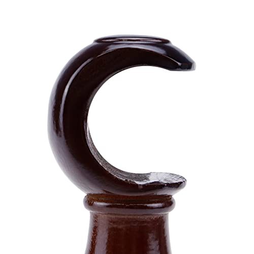 2-Pack Wood Curtain Rod Brackets,Return End Brackets for 1 1.37 inches Brown