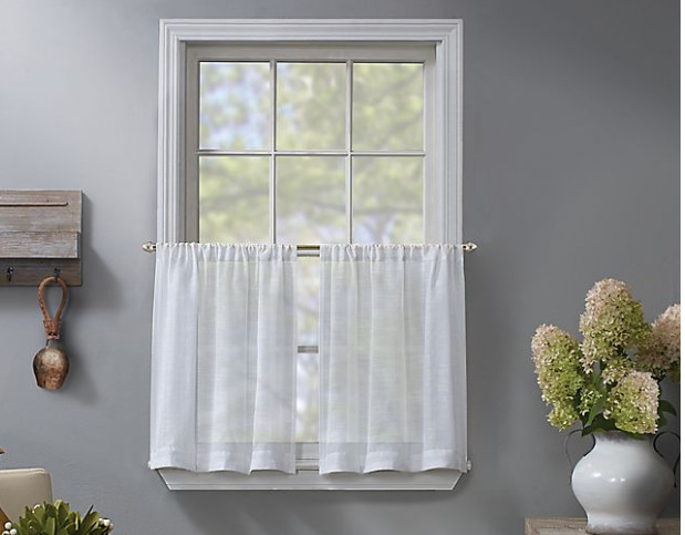Linden Sheer Window Curtain Tier Pair – 2 panels each measure 52″ x 14″