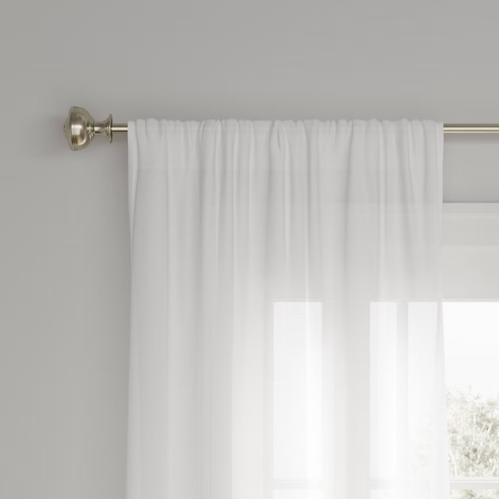 54″x95″ Light Filtering Farrah Window Curtain Panel White – Threshold: Sheer, UV