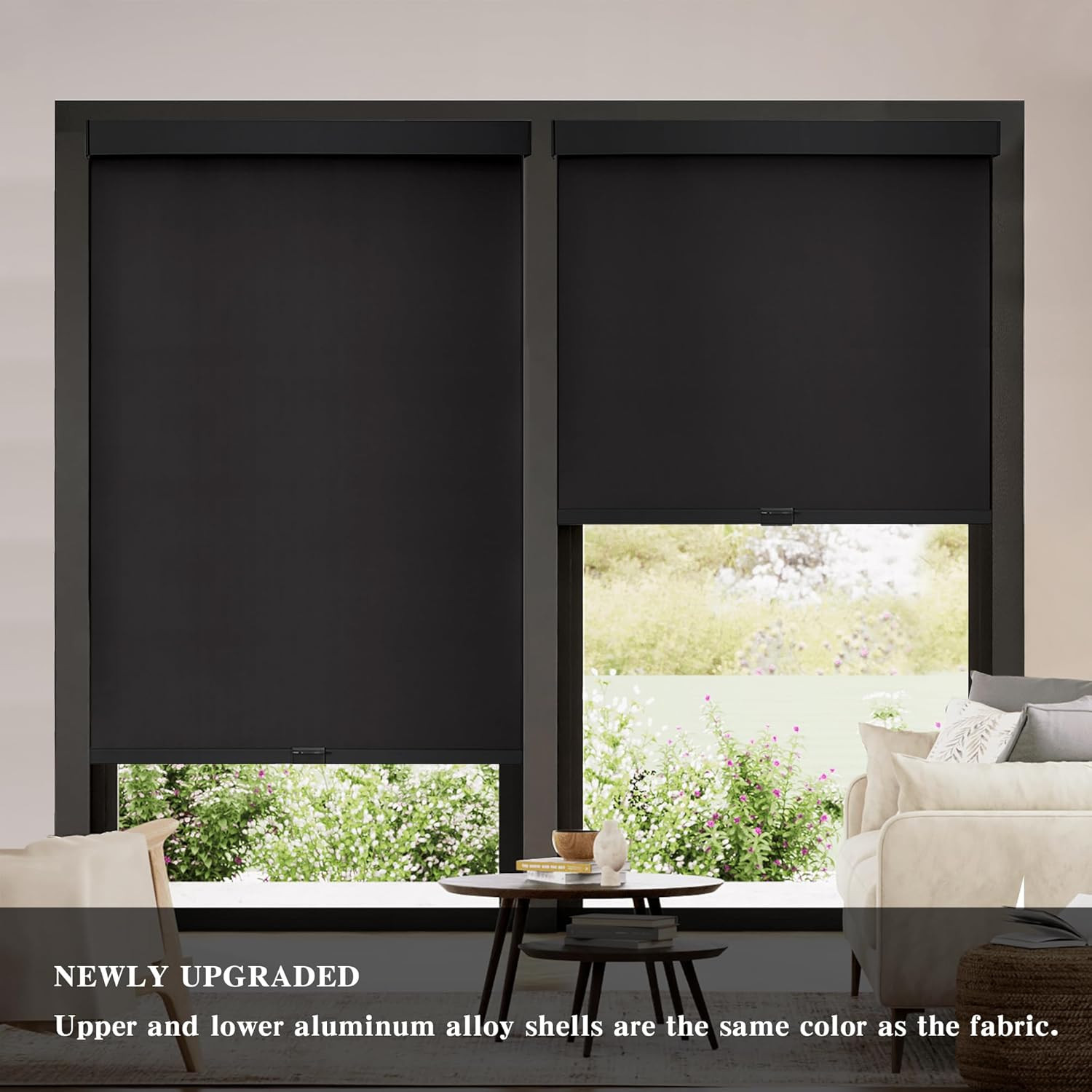 Cortinas blackout para enrollables 34×72 negro sin cordon termica UV oficina