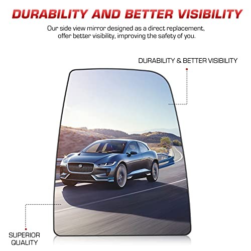 Driver and Passenger Side View Mirror Upper Glass Driver Left+Passenger Right