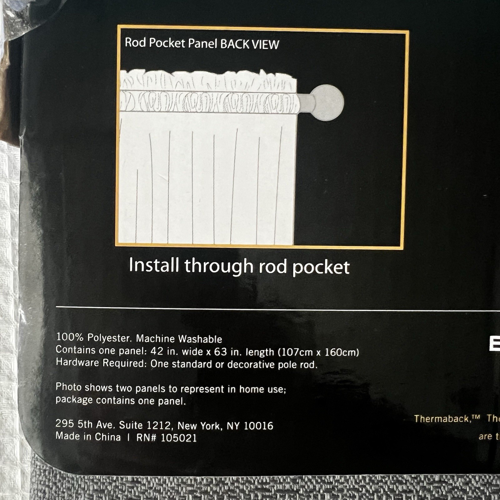 Eclipse Blackout Curtain 42 x 63” Samara Pewter Grey NEW In Package FAST SHIP