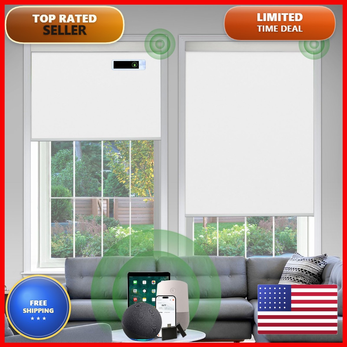 Dongfxk Motorized Blinds Remote Blackout Cooling Automatic Shades Solar Panel