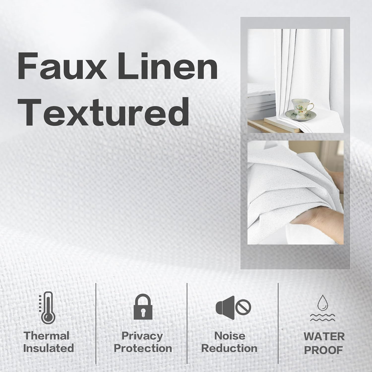 Extra Wide White Pinch Pleat Curtain, Total Blackout for Sliding Door 72″x84