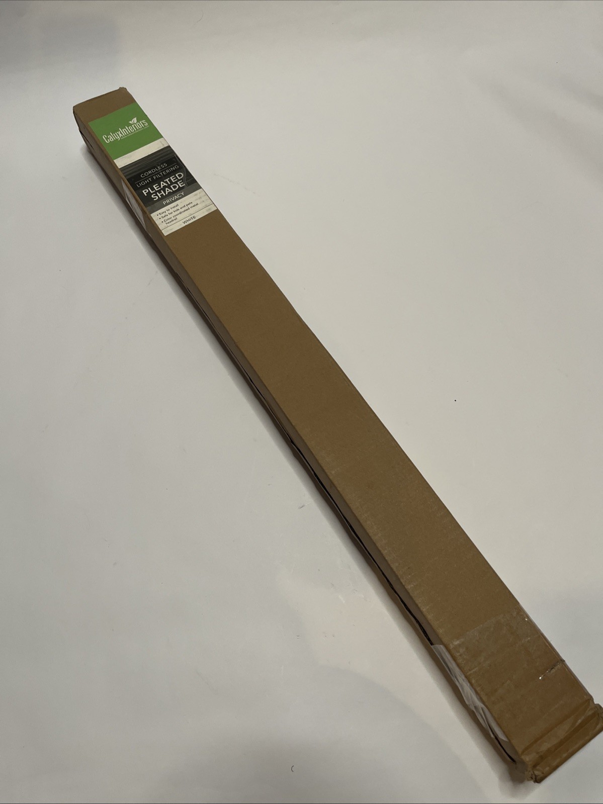 2-Pack Calyx Interiors Pleated Fabric Window Shade Cordless 27.5” W x 60” H NEW