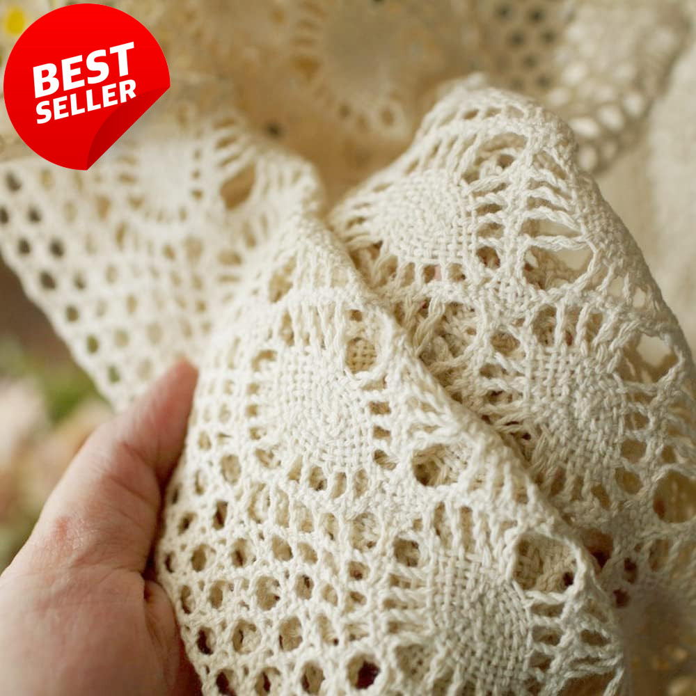 Rustic Boho Crochet Curtain Valance Handmade Farmhouse Lace Window Tier – US
