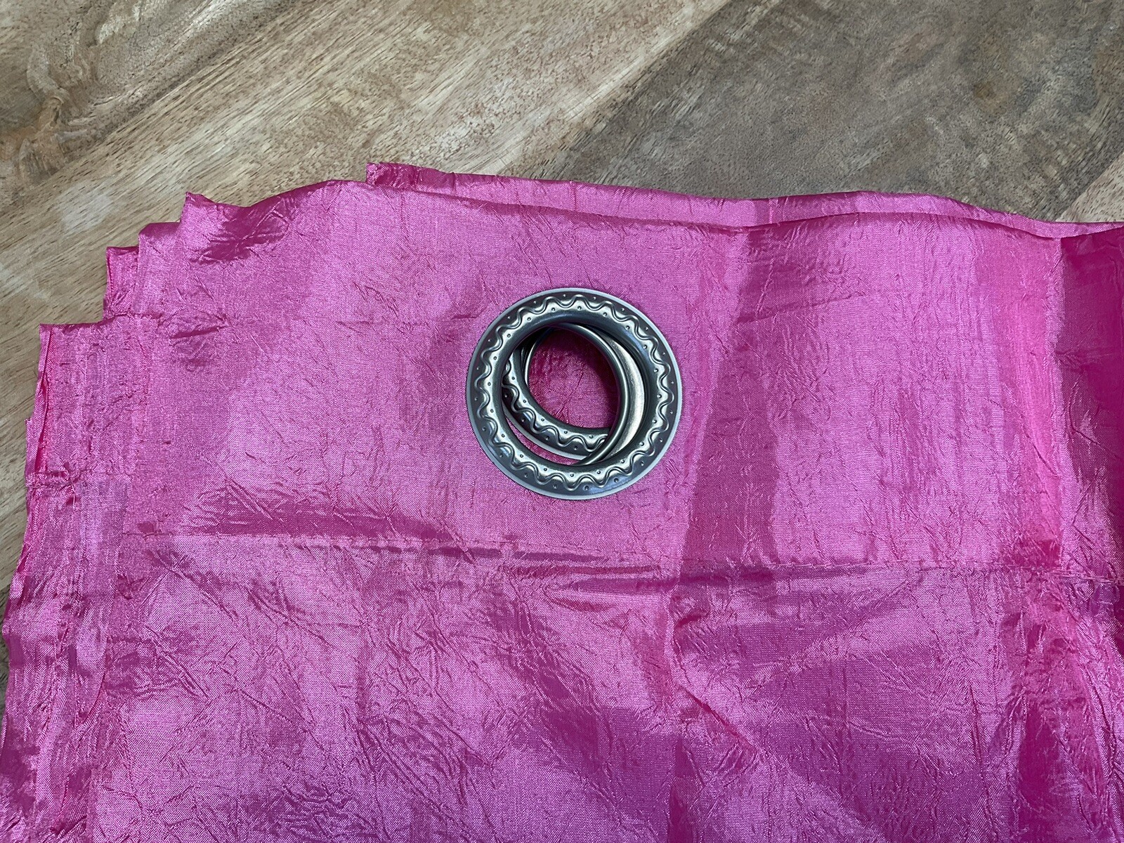 (1) Crinkle Curtain Panel with (6) Large Grommets ~ Hot Pink ~ 54”x 84”~ Poly