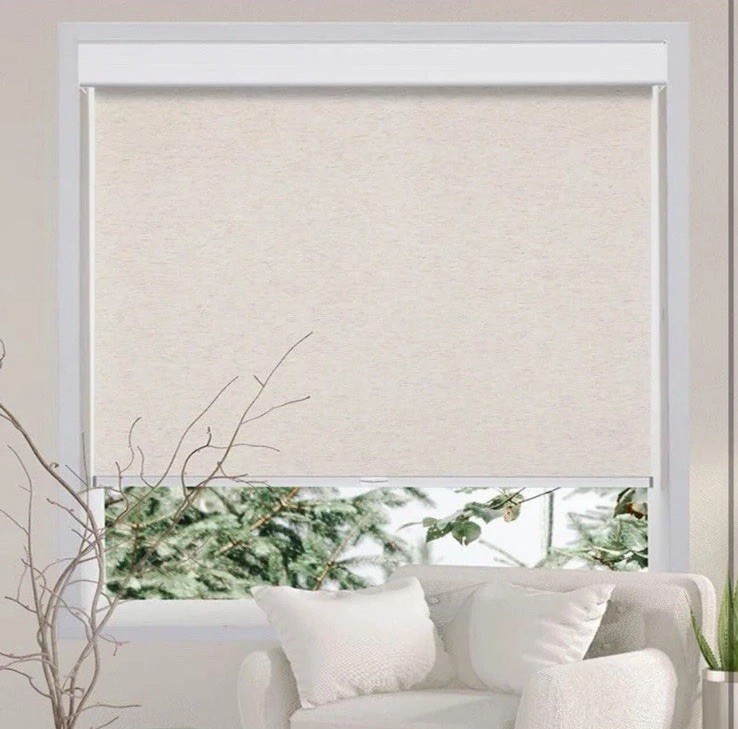 Persilux Free Stop Cordless Light Filtering Shade Cream 34×72 Inch New
