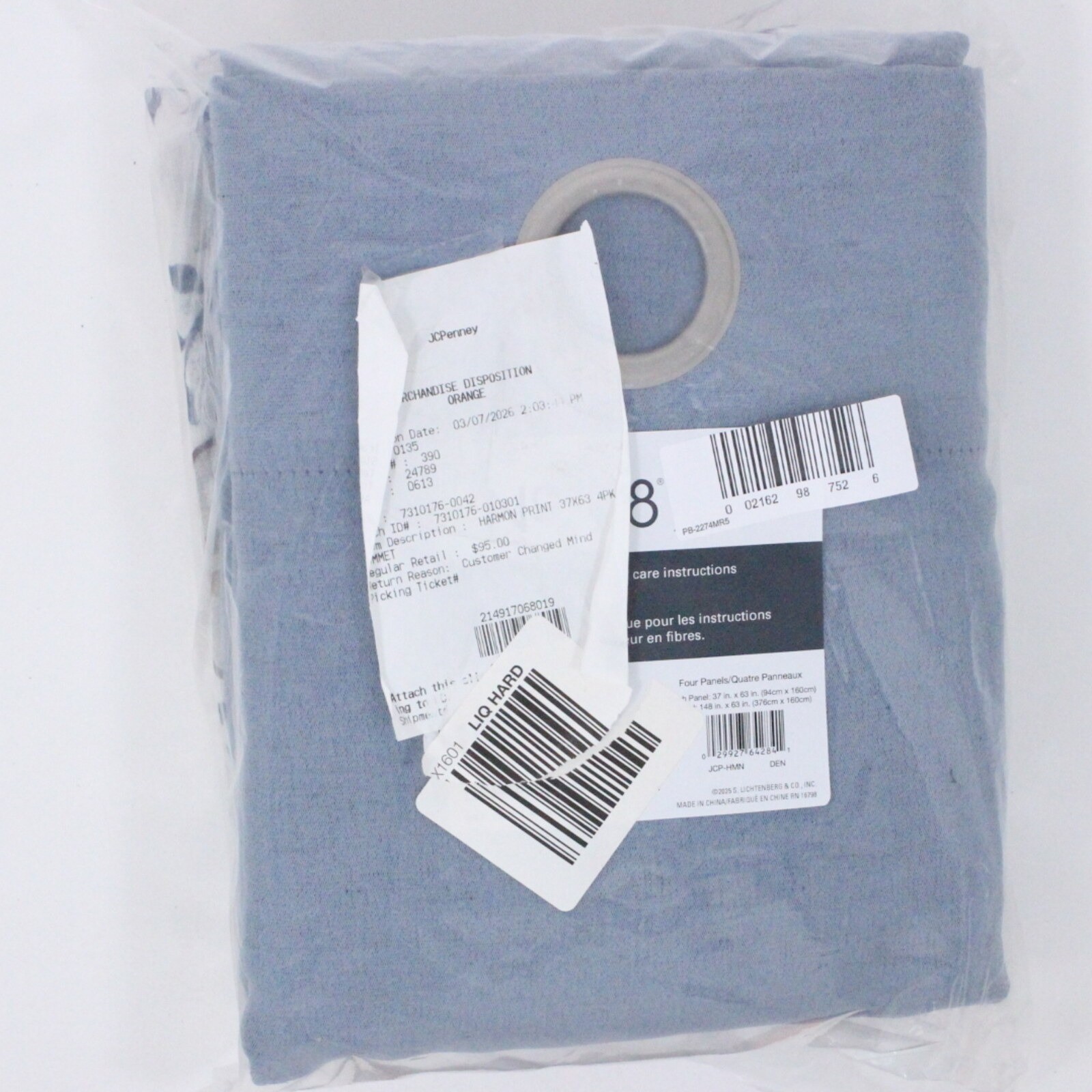 No 918 Harmon Print Curtain Panels 37×63 Grommet Light-Filtering Set of 4