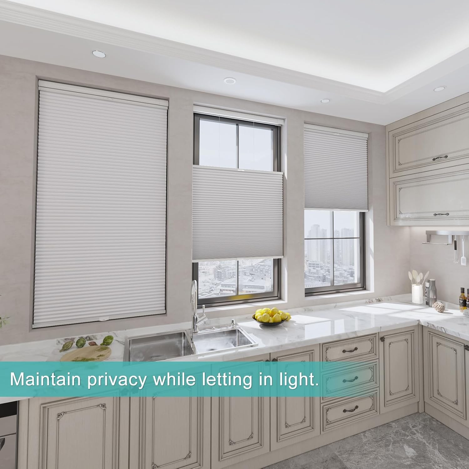 Changshade Blackout No Tools No Drill Honeycomb Day Night Cellular Shades