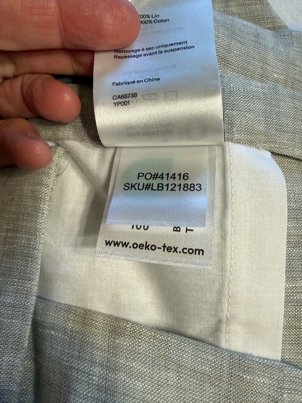 Quince European Linen Curtain Panel 96×96 Sage Green Cotton Lined Drape