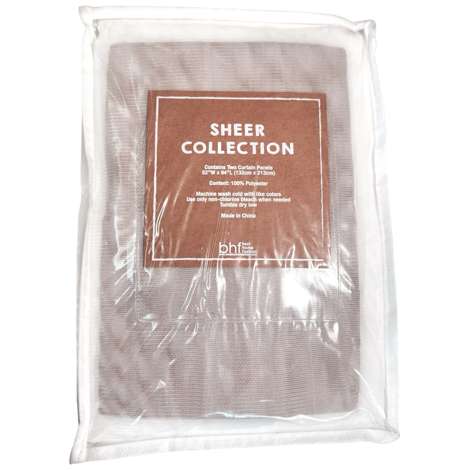 Sheer Collection Curtain Panels (4 Panels) 52″x84”L White New/Used