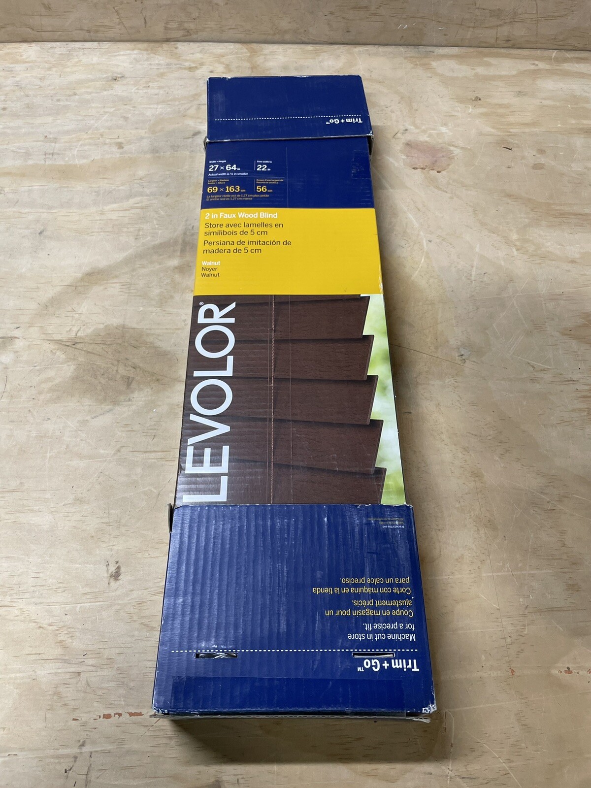 LEVOLOR 2-in Slat Width 27-in x 64-in Cordless Walnut Wood Horizontal Blinds