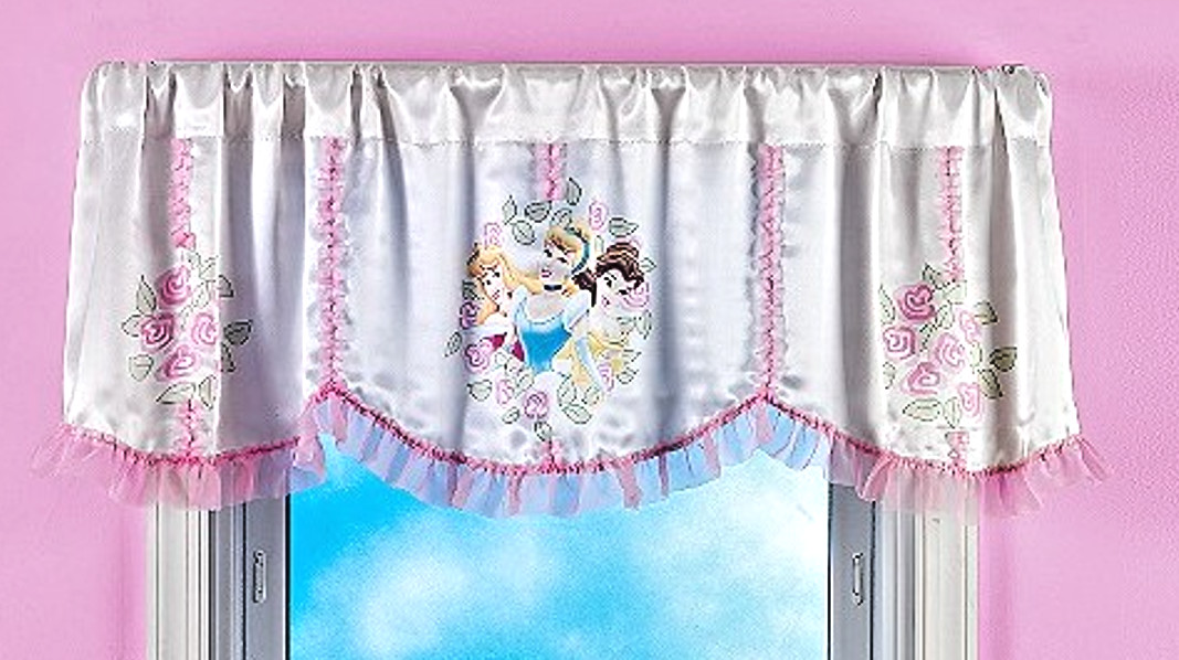 NEW~SATIN window Valance~Disney Princess Cinderella Bella Aurora~50” W x 17” H