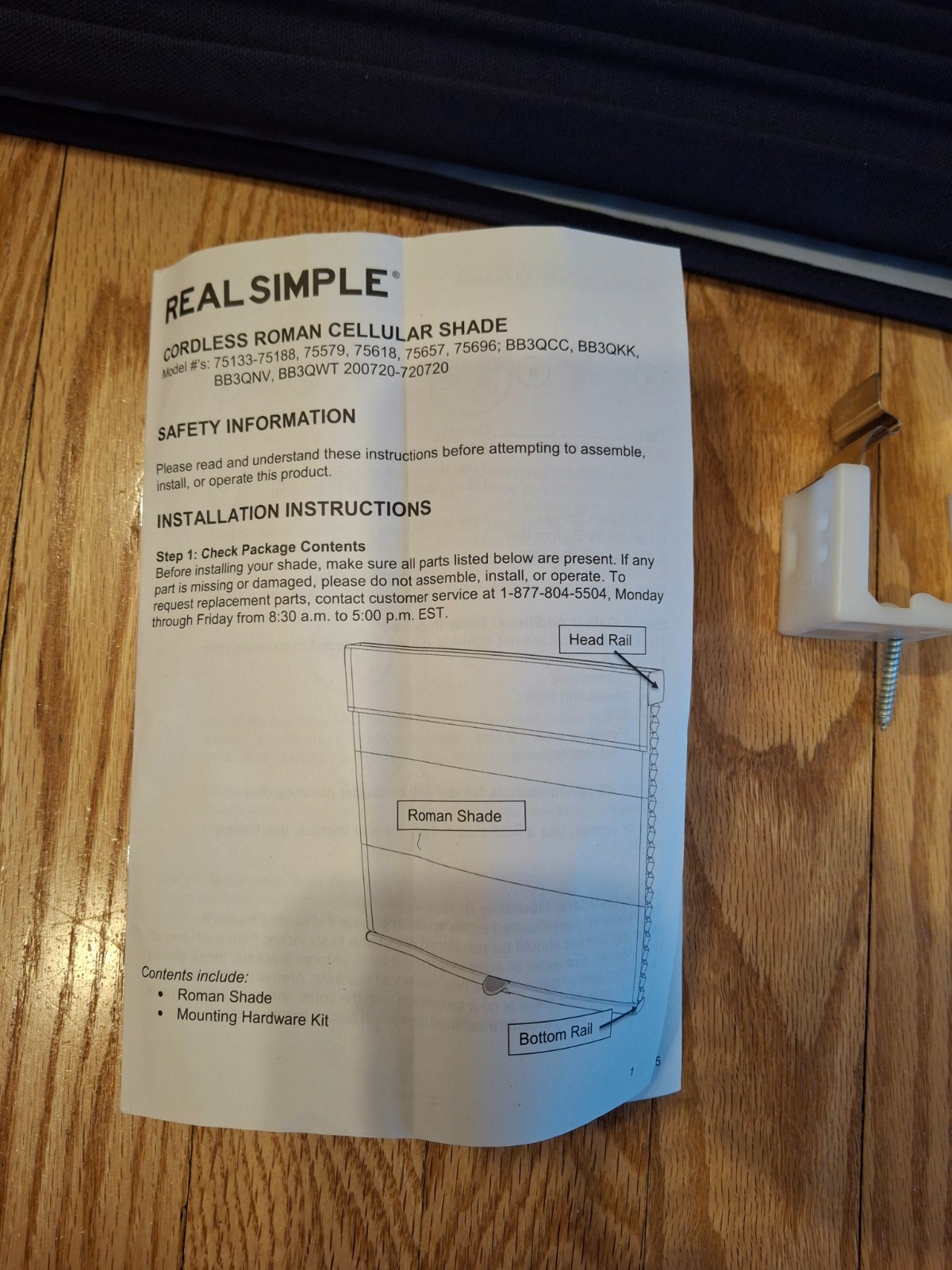 Real Simple Cordless Roman Cellular Shade 34 x 72 – Navy Color