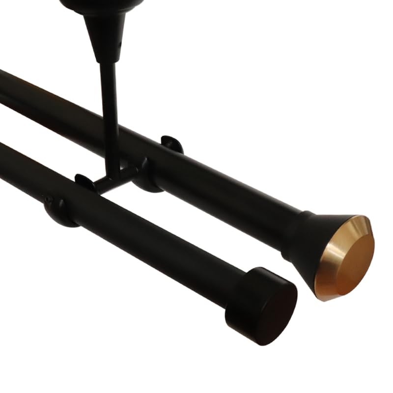 2 PCS Double Curtain Rod Bracket Ceiling Mount Fits 0.75/1 Inch 19/25mm