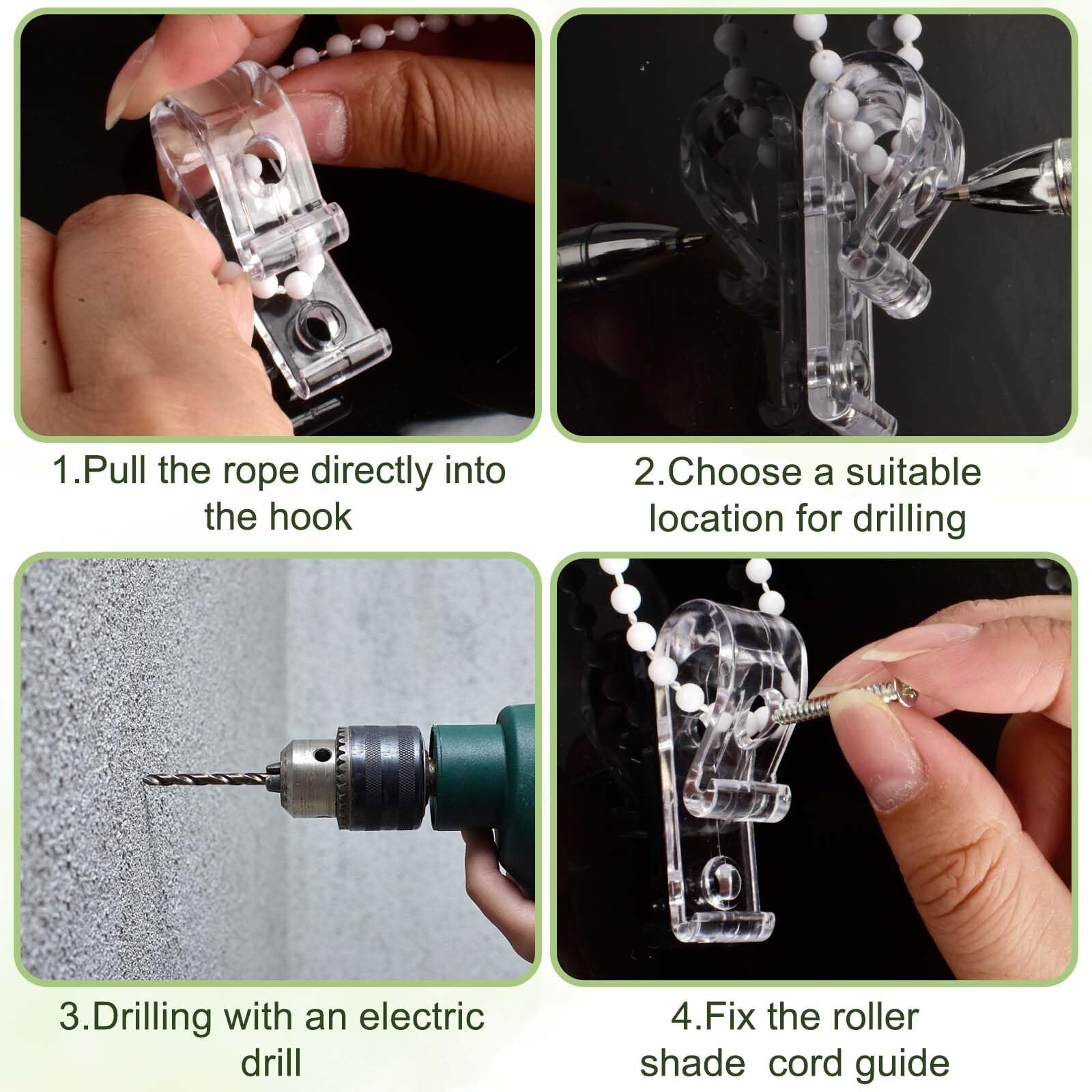 8 Pcs Roller Shade Chain Retainer Cord Guide Curtain P Clip Blind Cord Holder