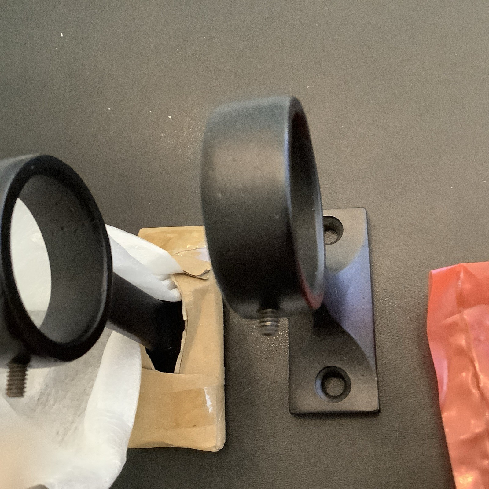 Restoration hardware Dakota Curtain Rod End Brackets Set of 2 Large Iron