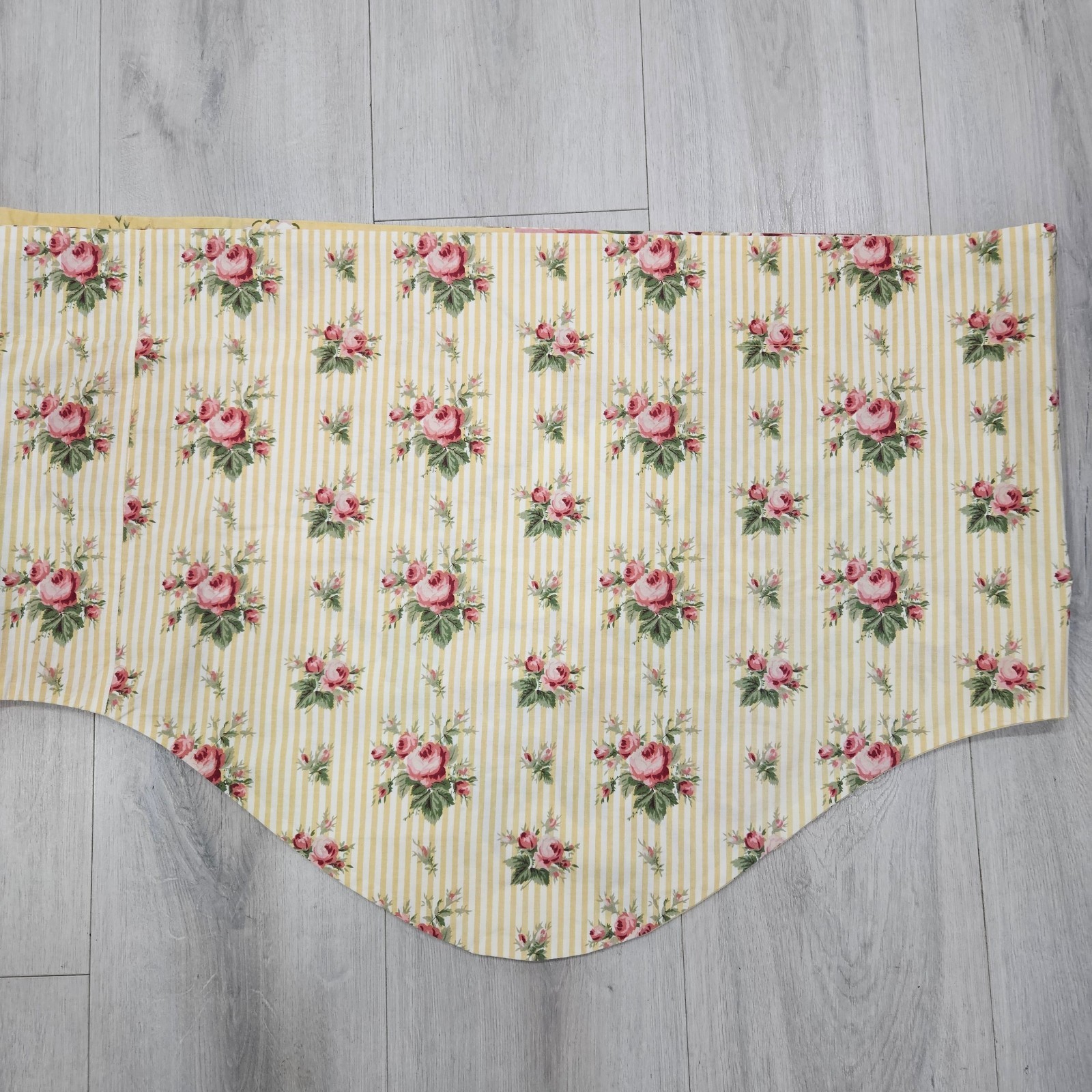 Ralph Lauren Sophie Brooke Yellow Floral & Stripe 2 Valances & 4 Curtain Panels