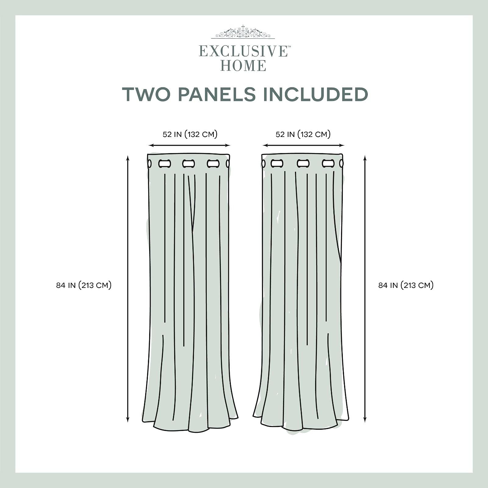 Forest Hill Woven Room Darkening Blackout Grommet Top Curtain Panel Pair, 52″…