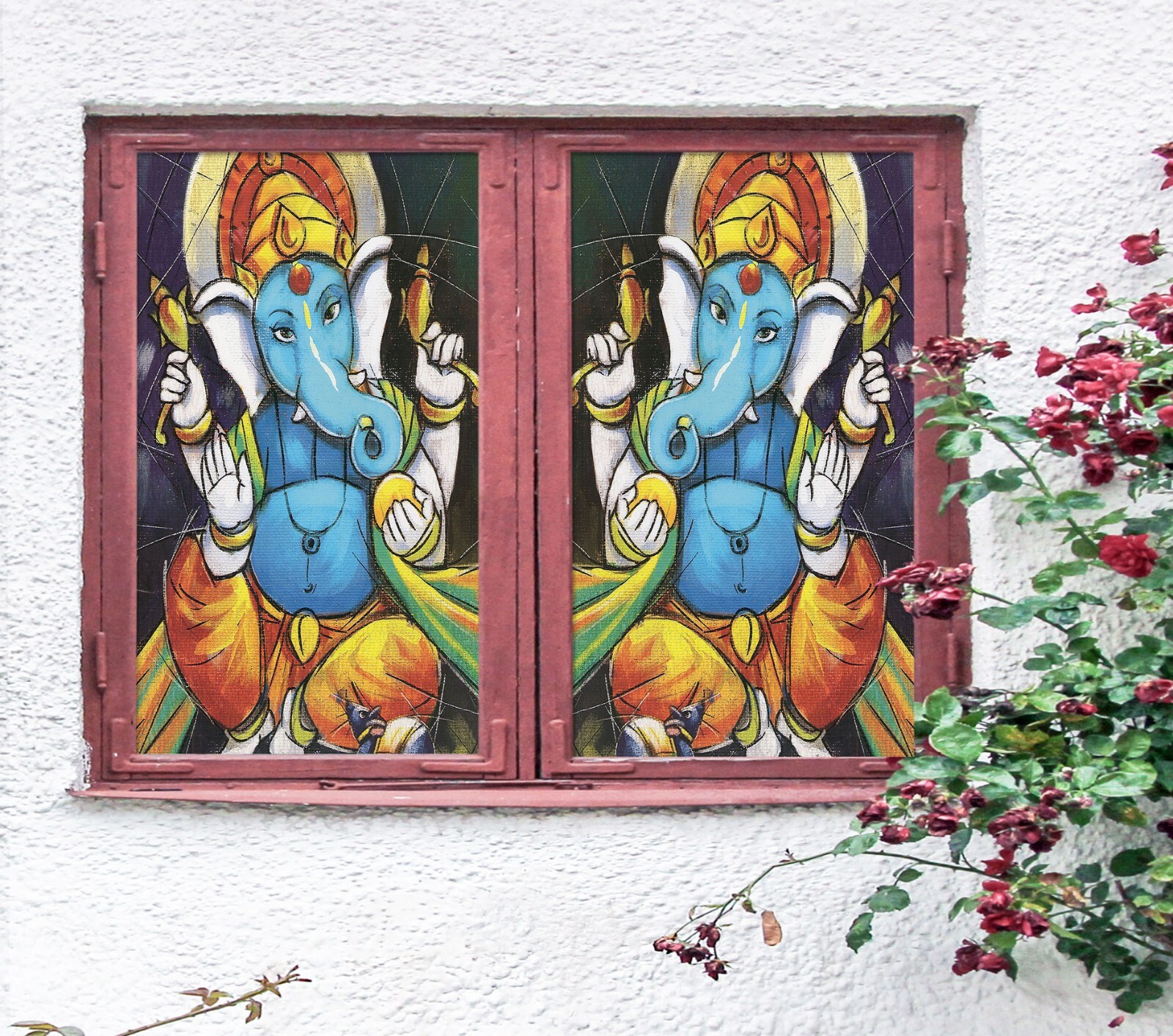 3D Elephant A610 Window Film Print Sticker Cling Stained Glass UV Sinsin