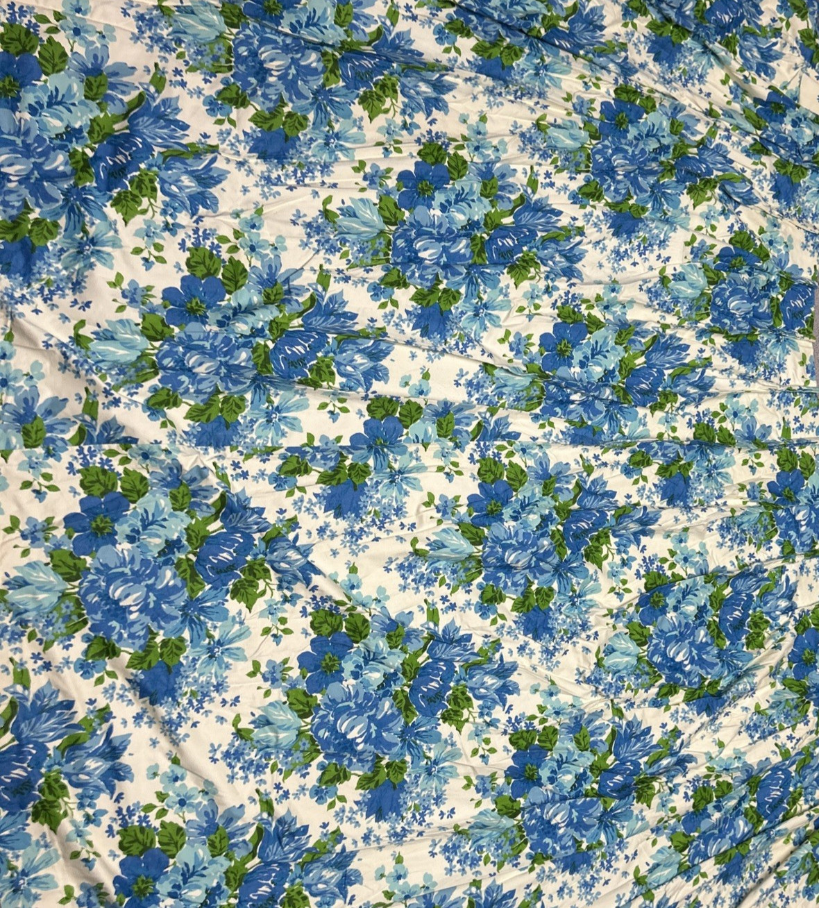Vintage Sears Curtains Thermal Guard Drapery Blue Green Floral 70’s Maximalist
