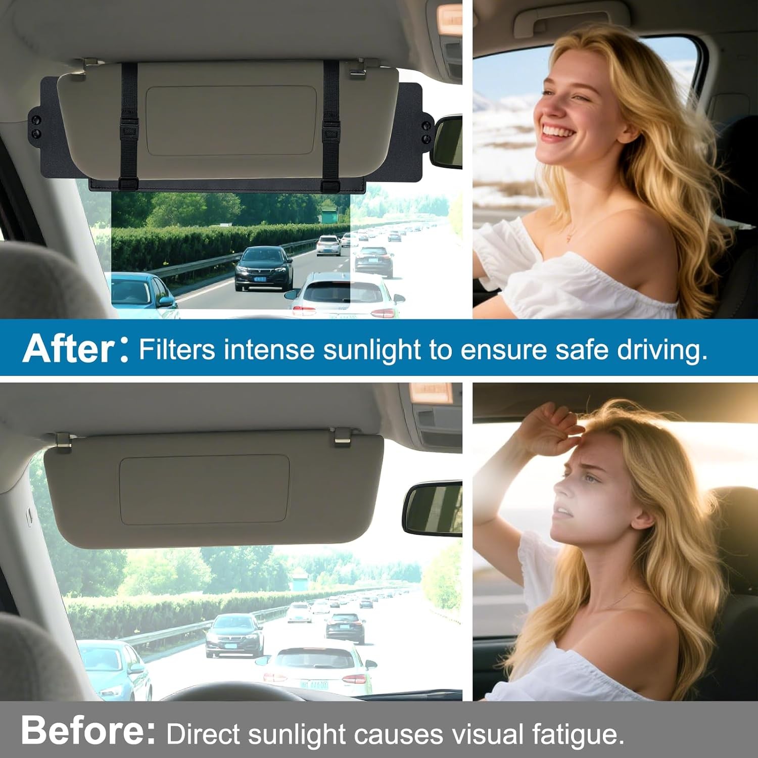 Sun Visor Extender for Car, Visor Extender Sun Blocker, Sun Visor Extension with